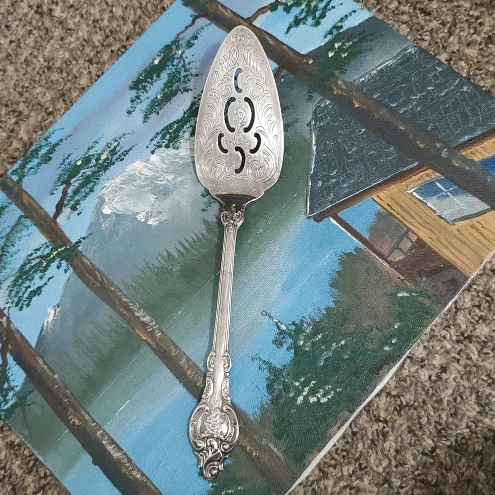 Mid Century Antique Wallace Silver Plate Pie Server Extra Long